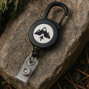 Retractable Badge Reel with Carabiner Hook for Hiking